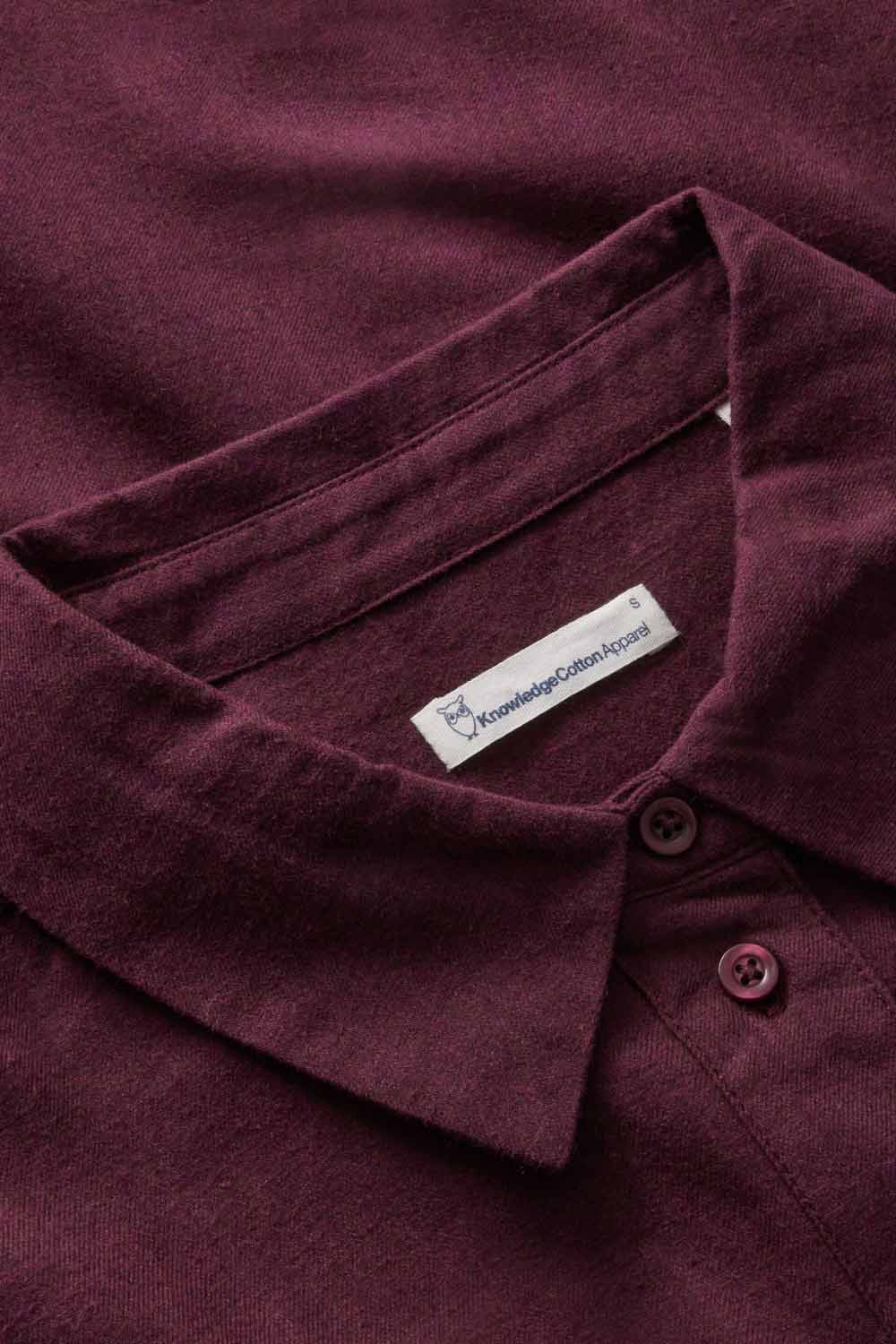 Flanellen overhemdblouse bordeaux - Afbeelding 4