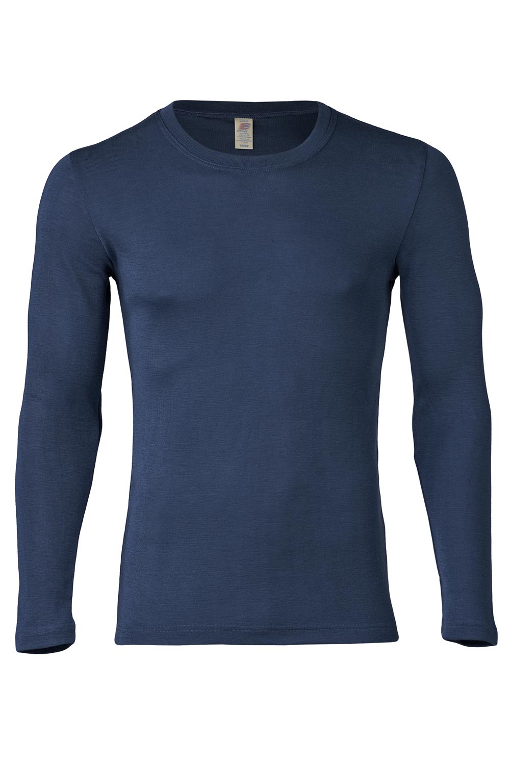 Herenshirt wol-zijde lange mouw donkerblauw