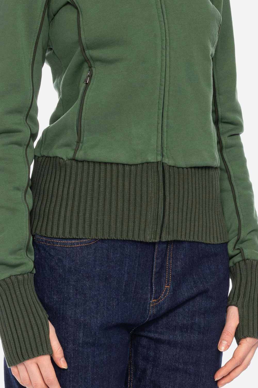 Kort vest met opstaande kraag groen 100% biokatoen - Afbeelding 3