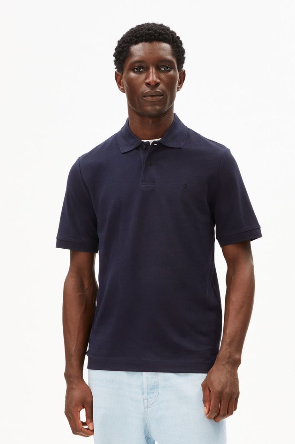 Poloshirt pique donkerblauw - Afbeelding 2