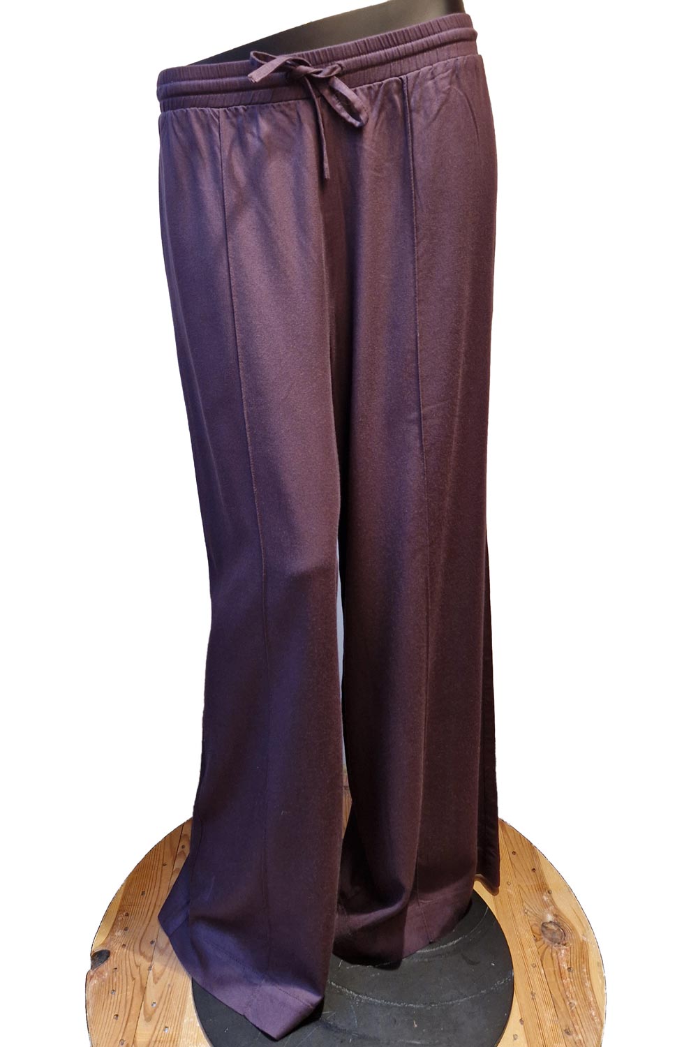 Wijde broek aubergine ecovero - Afbeelding 2