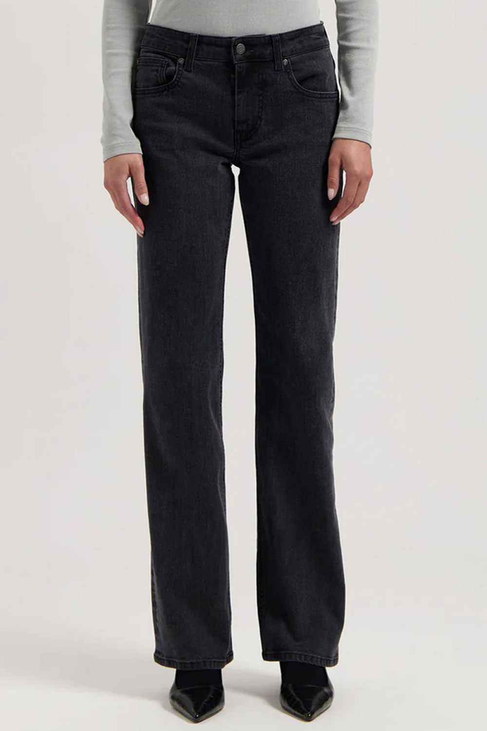 Carry mid straight black vintage spijkerbroek