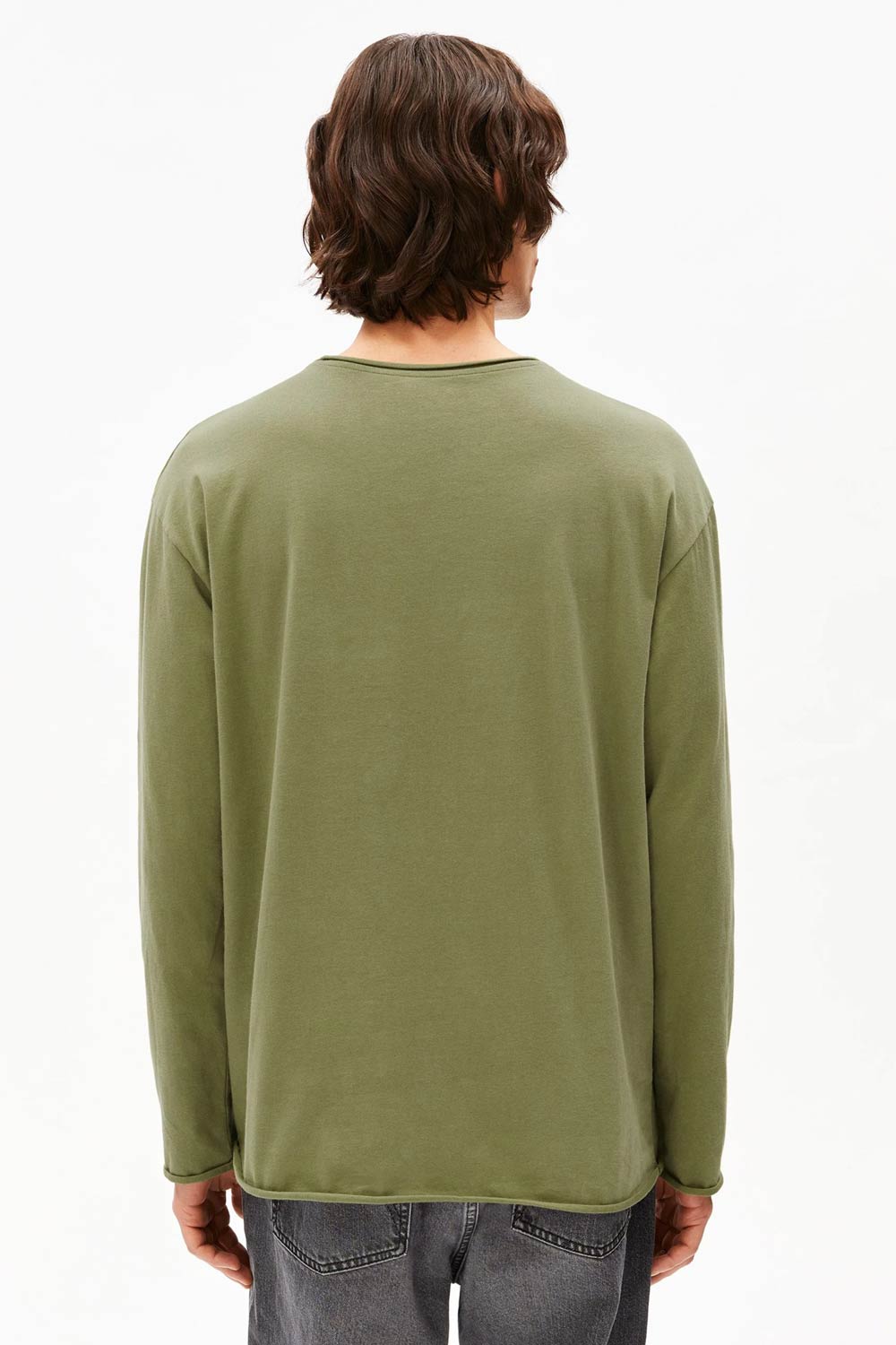Biokatoenen longsleeve groen - Afbeelding 3
