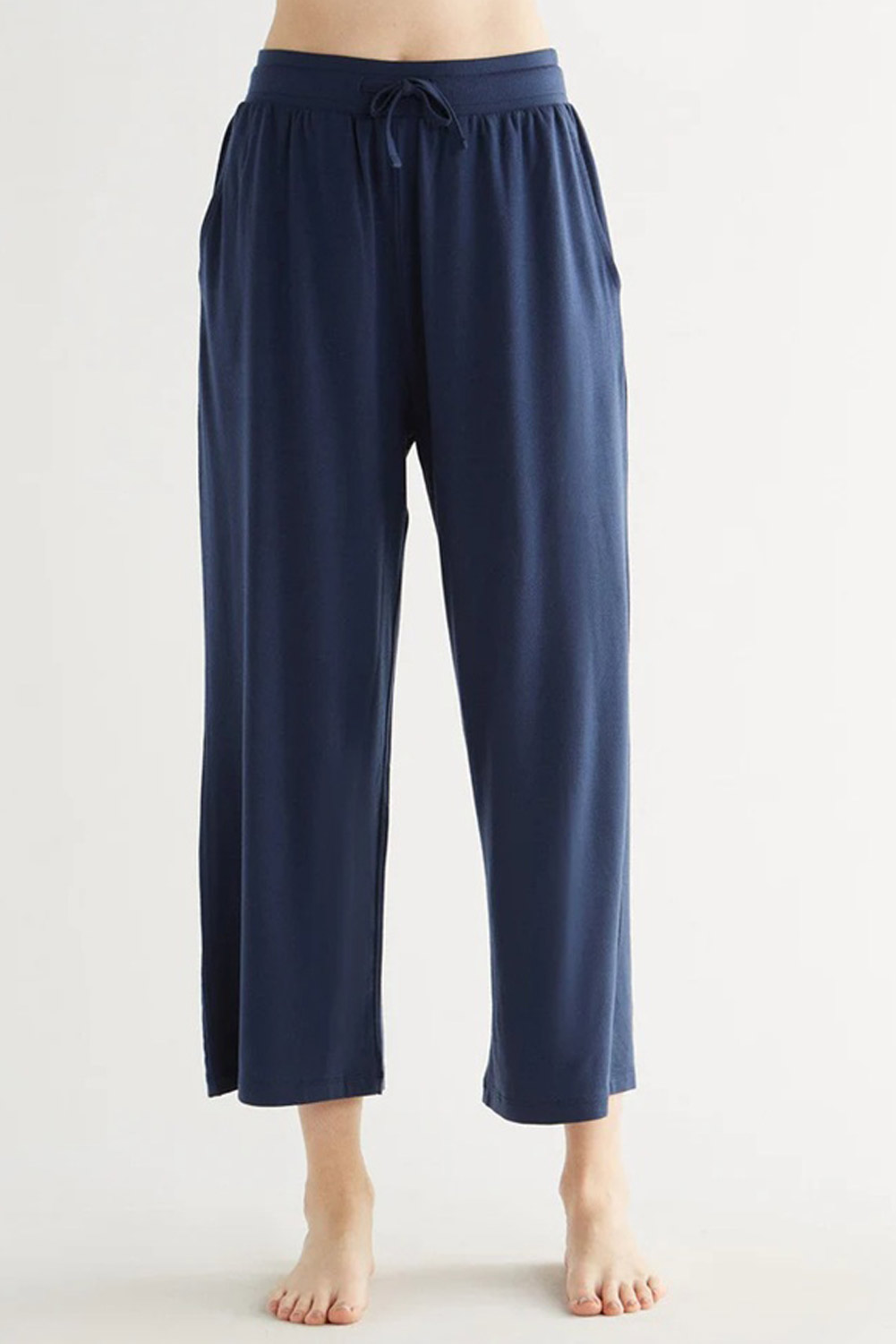 7/8 broek wijde rechte pijp blauw