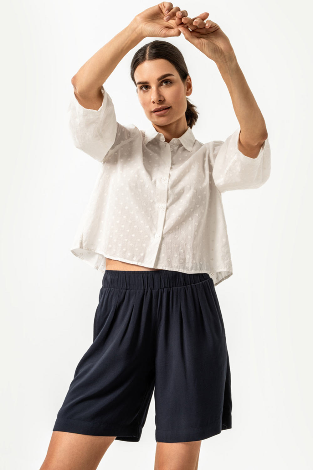 Shorts inktblauw Ecovero