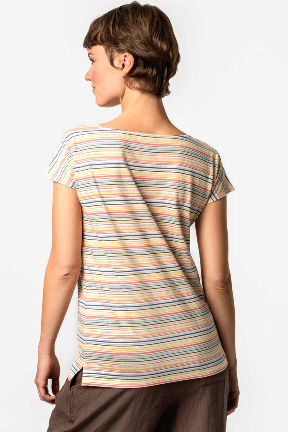 Gestreepte top biokatoen linnen sunny stripes - Afbeelding 3