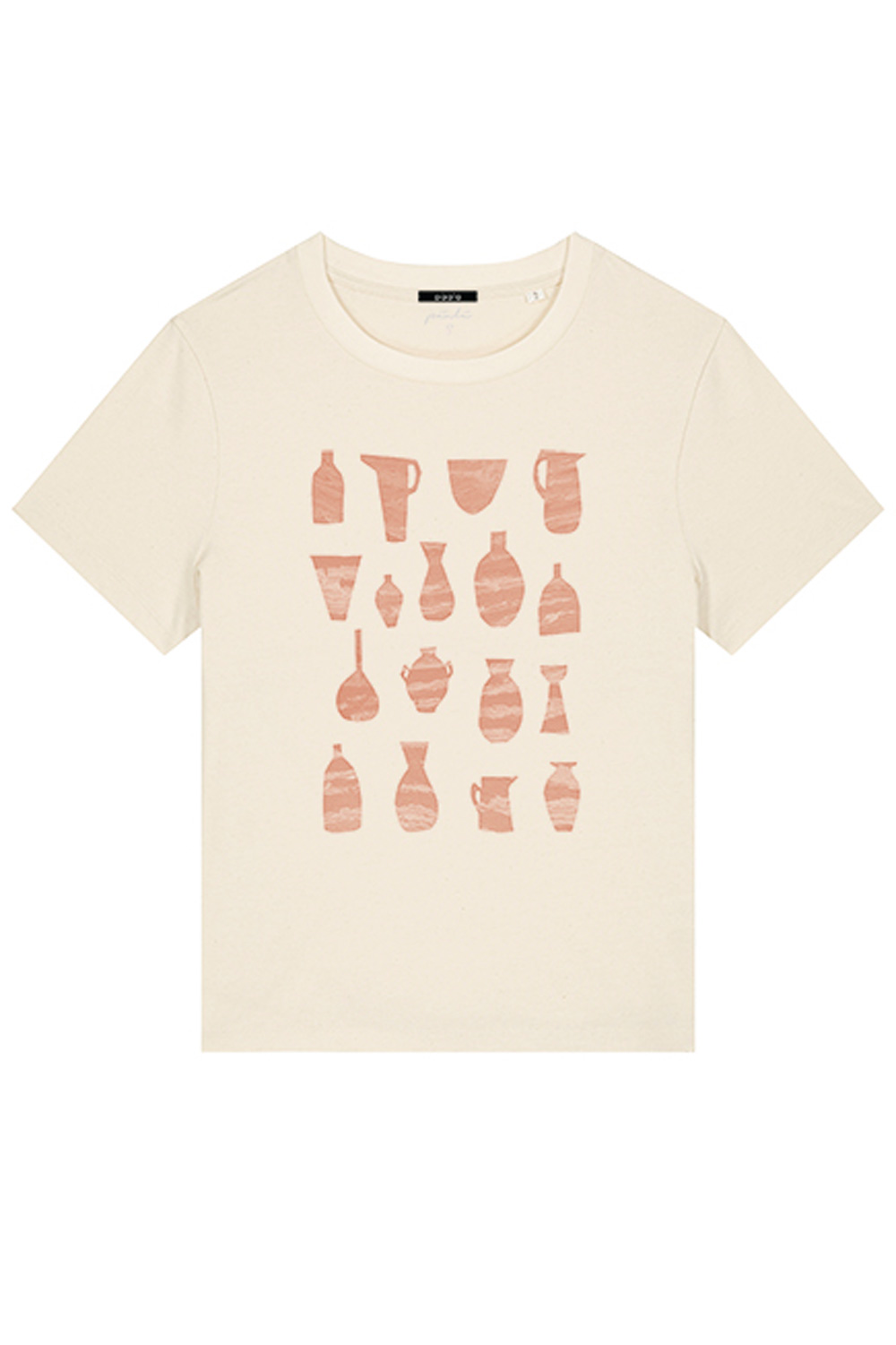 T-shirt Keramiek naturel biokatoen