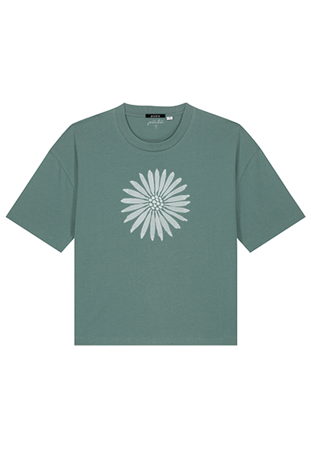 T-shirt bloem biokatoen groen - Afbeelding 2