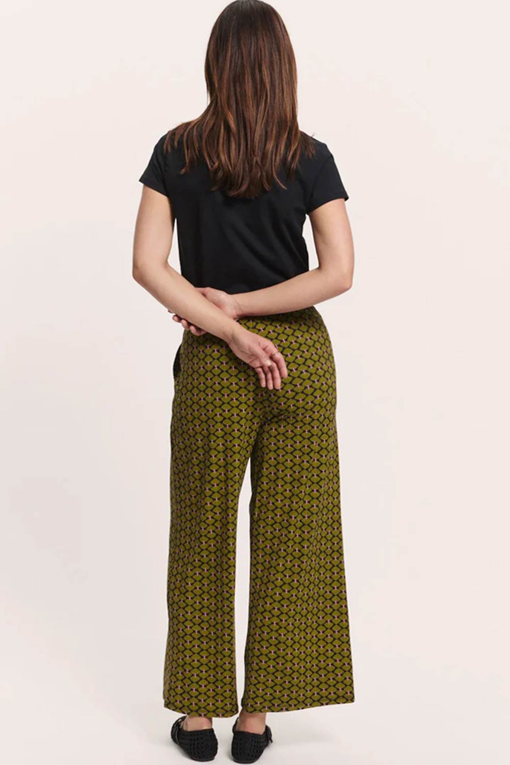 Wijde broek art deco print Ecovero - Afbeelding 3