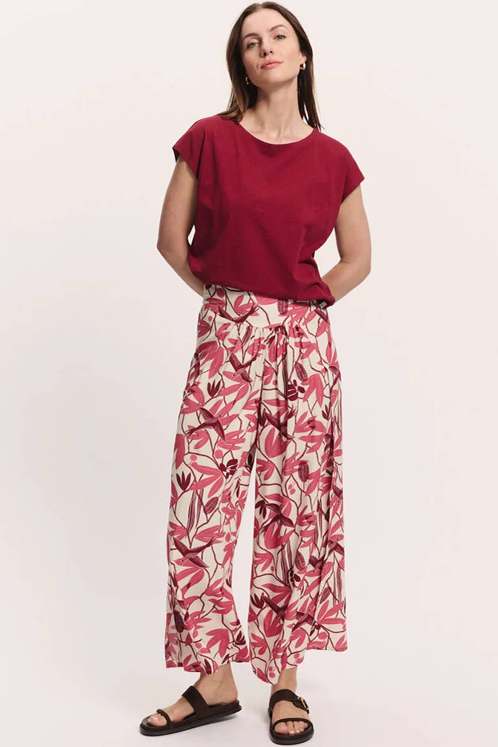 Wijde zomerbroek met bloemenprint - Afbeelding 2