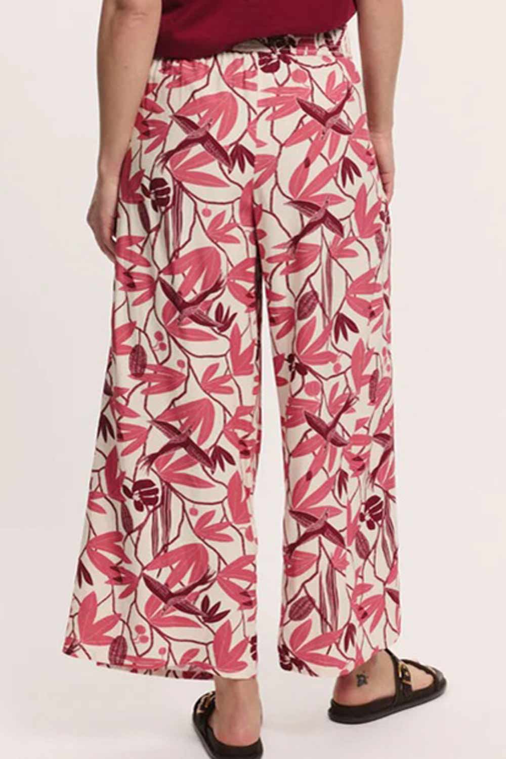 Wijde zomerbroek met bloemenprint - Afbeelding 4