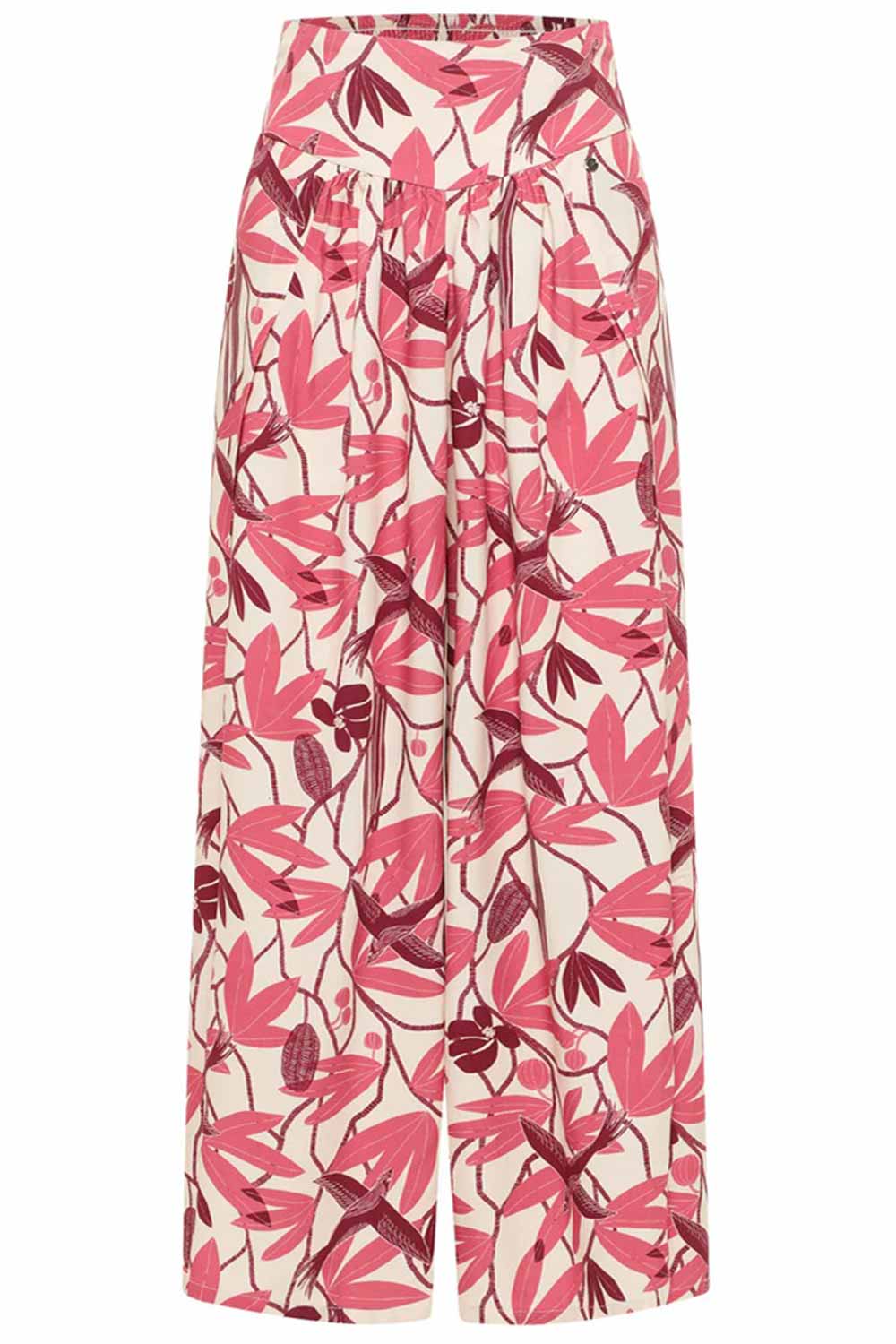 Wijde zomerbroek met bloemenprint