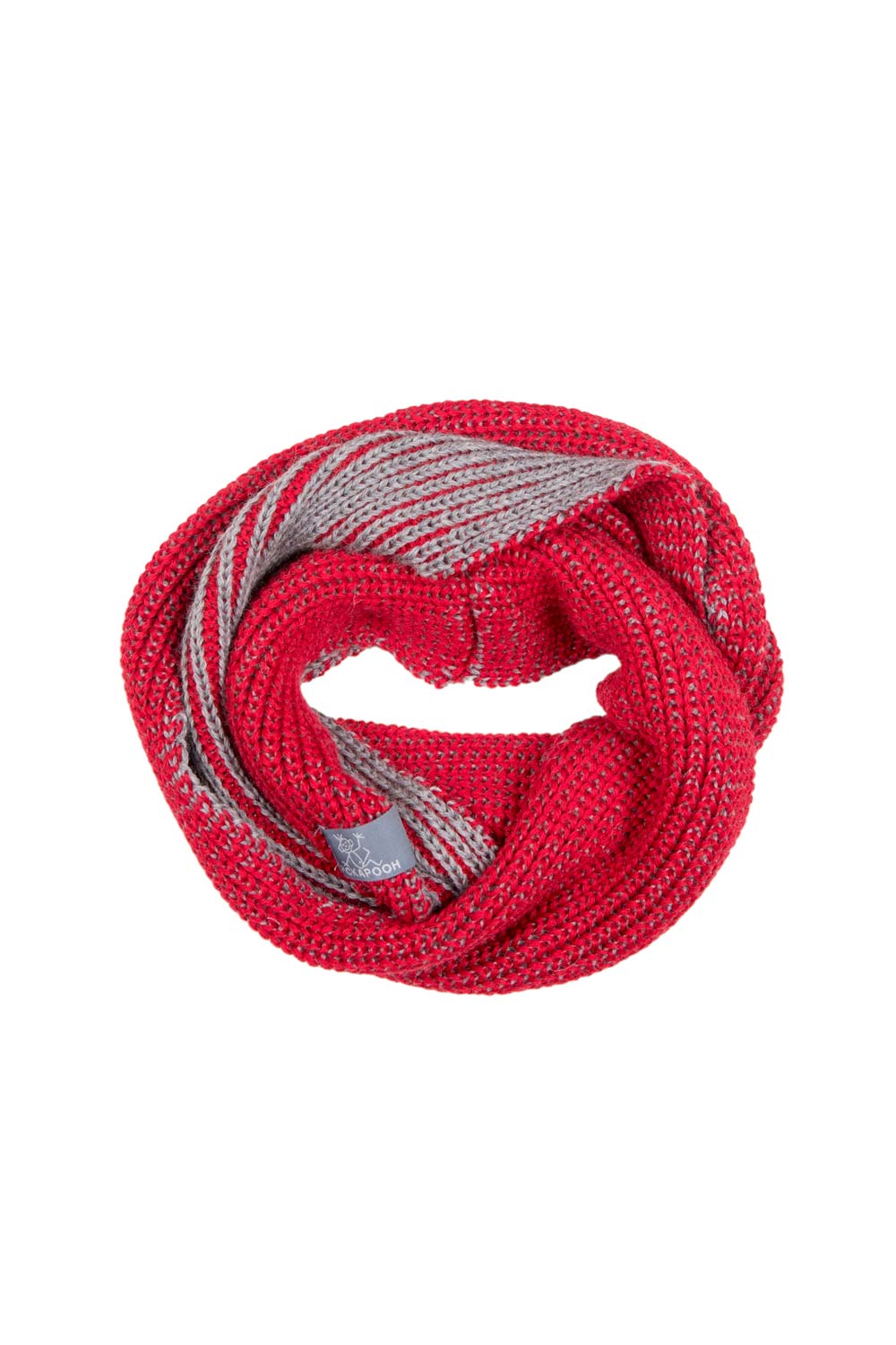Gebreide merinowollen col sjaal rood
