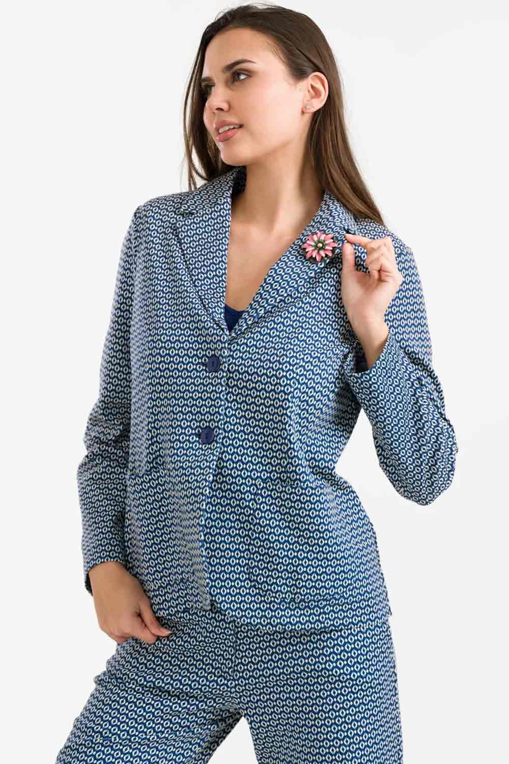 Blazer retroprint navy - Afbeelding 2