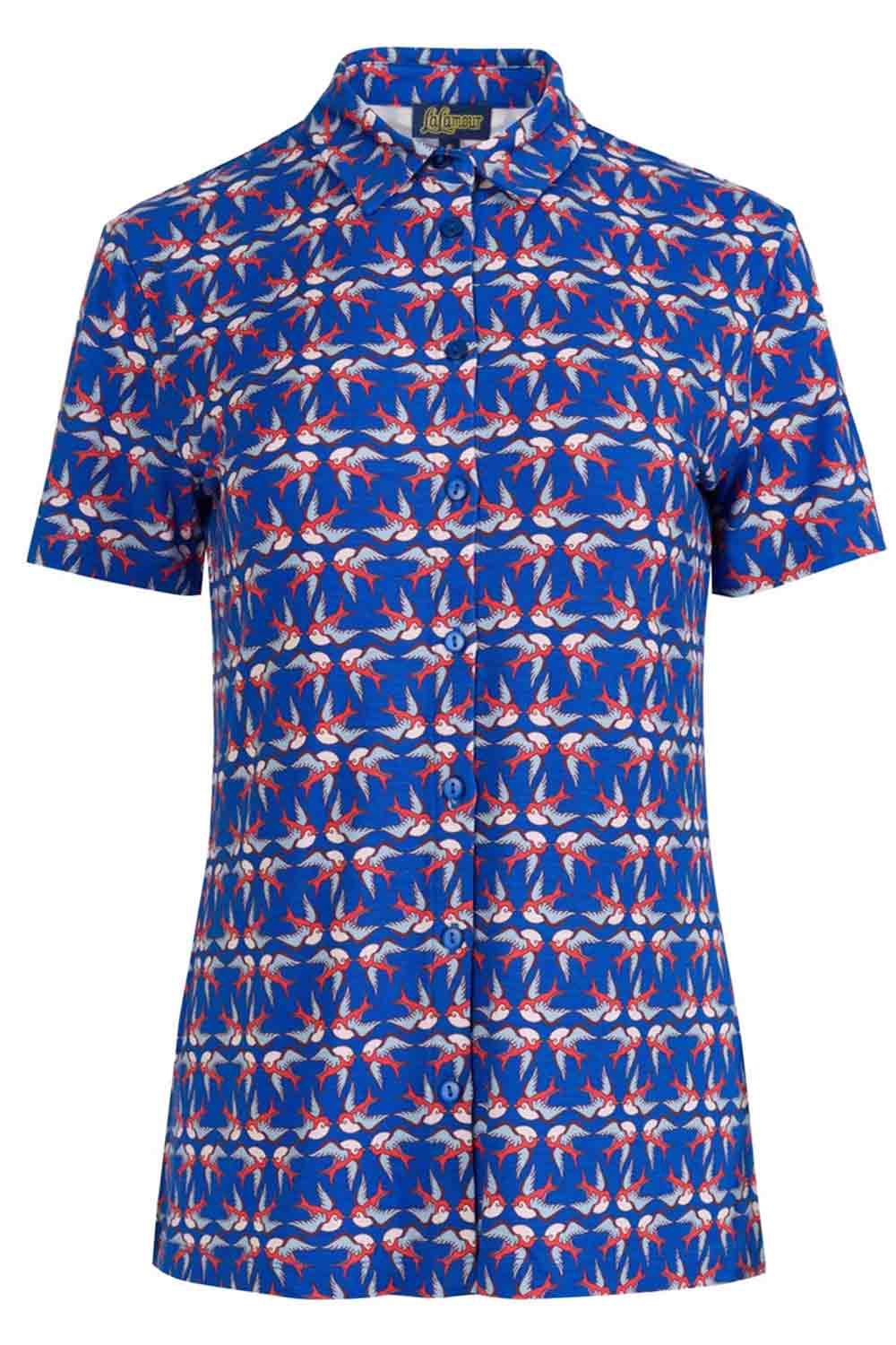 Blouse met zwaluwen