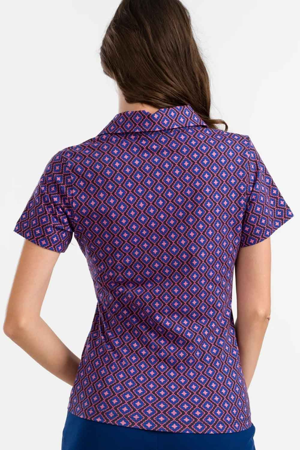 Shirt met kraagje en V-hals squares - Afbeelding 3