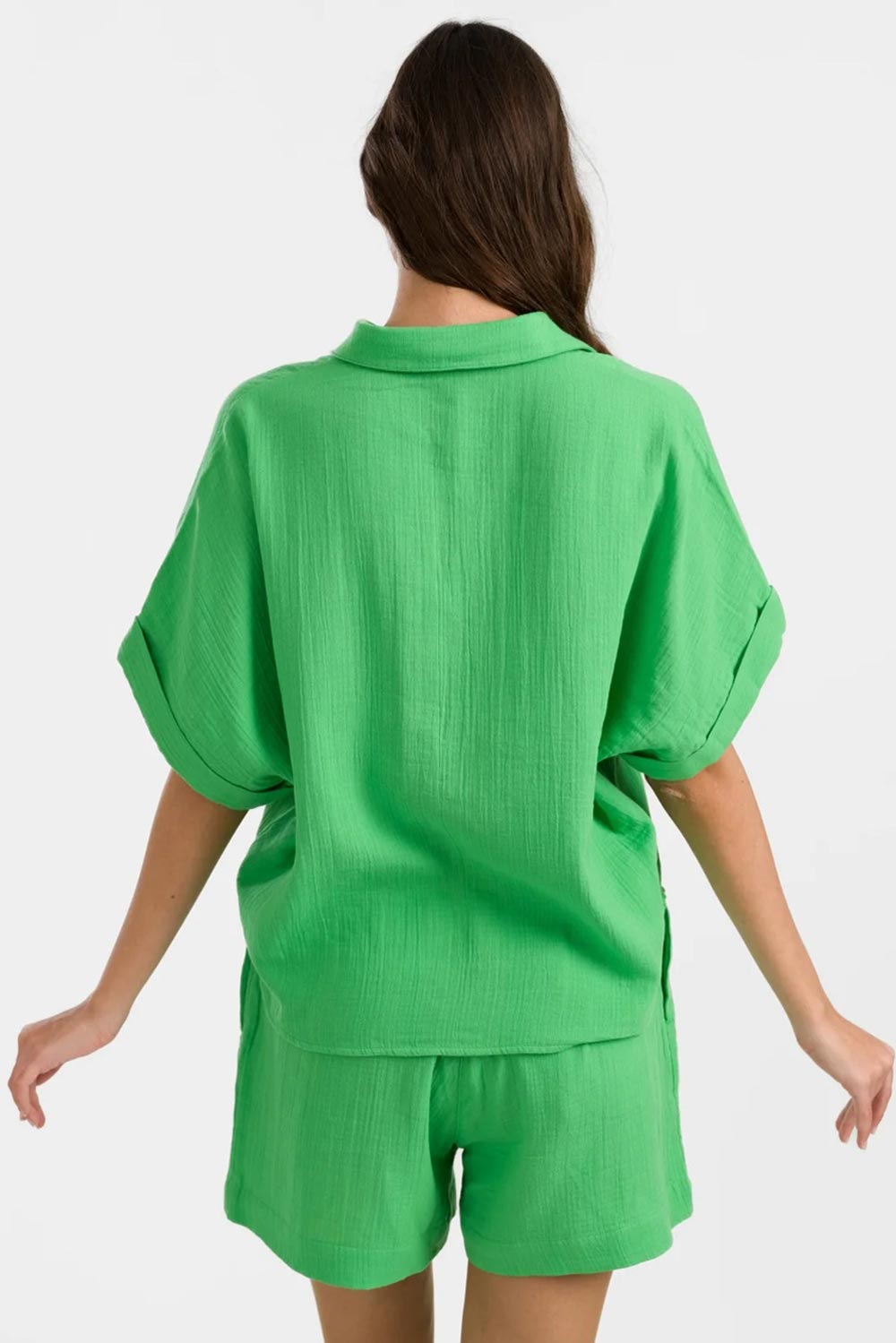 Oversized zomer blouse biokatoen mousseline - Afbeelding 3