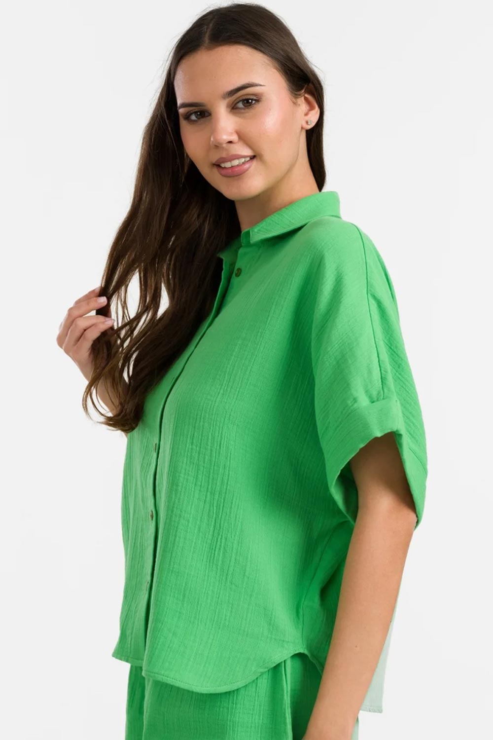 Oversized zomer blouse biokatoen mousseline - Afbeelding 4