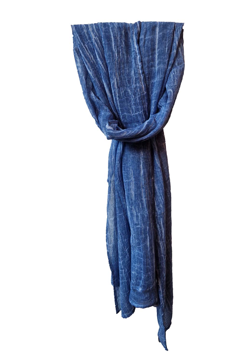 Dunne sjaal biokatoen blauw