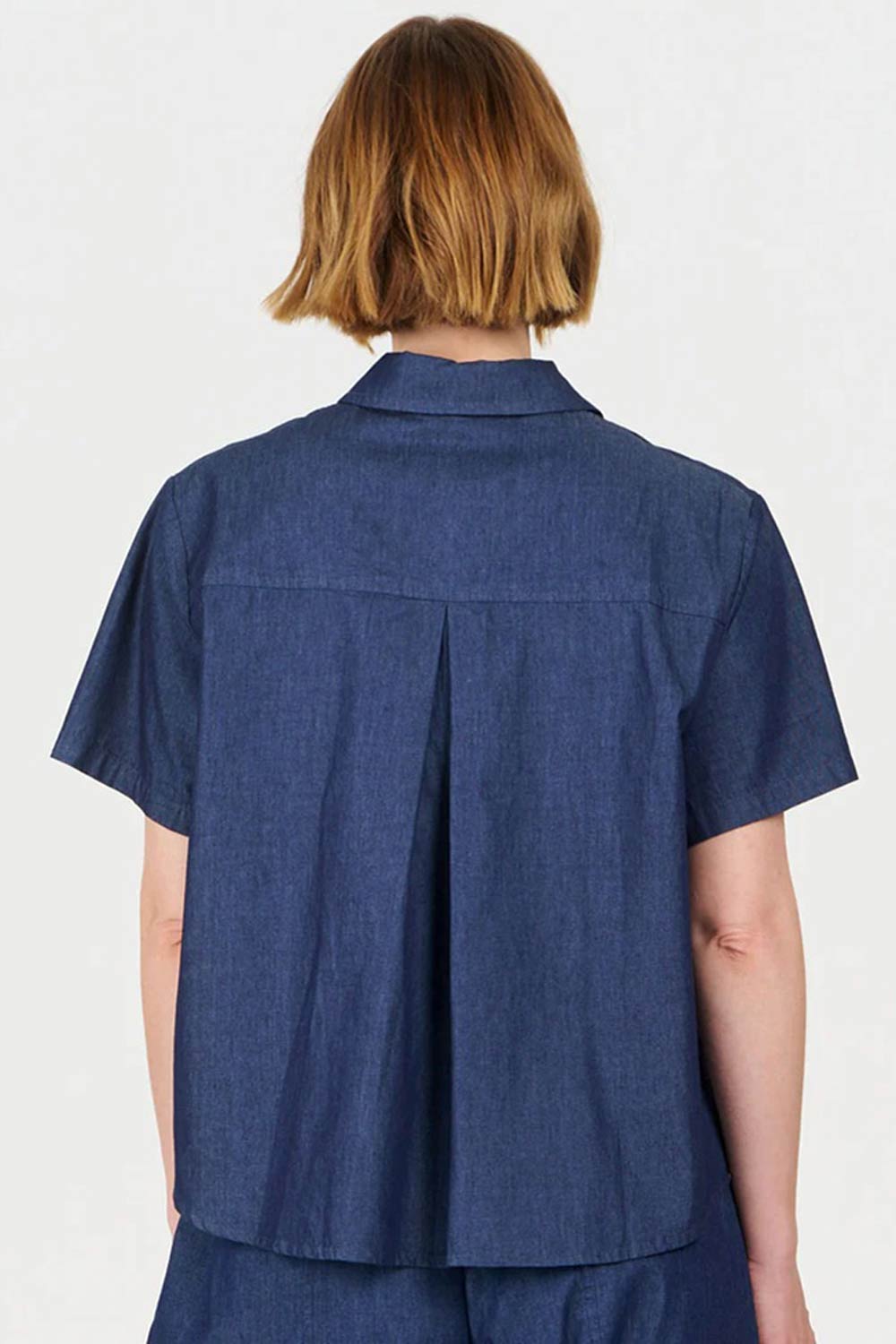 Wijde jeans blouse biokatoen - Afbeelding 2