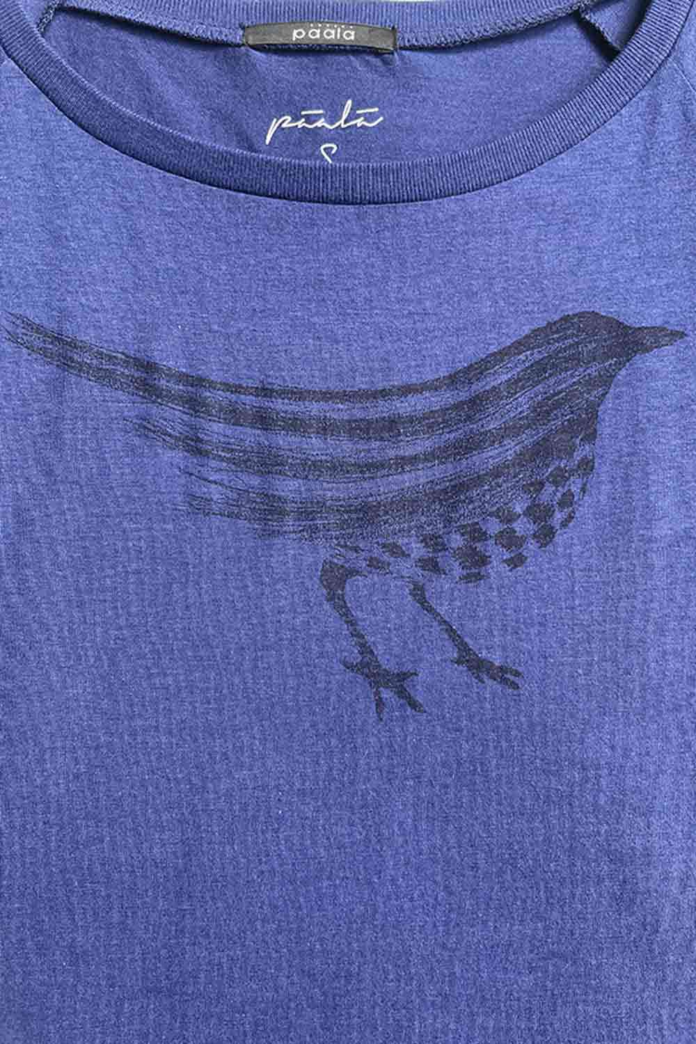 T-shirt bamboe-biokatoen lijster pauwblauw - Afbeelding 3