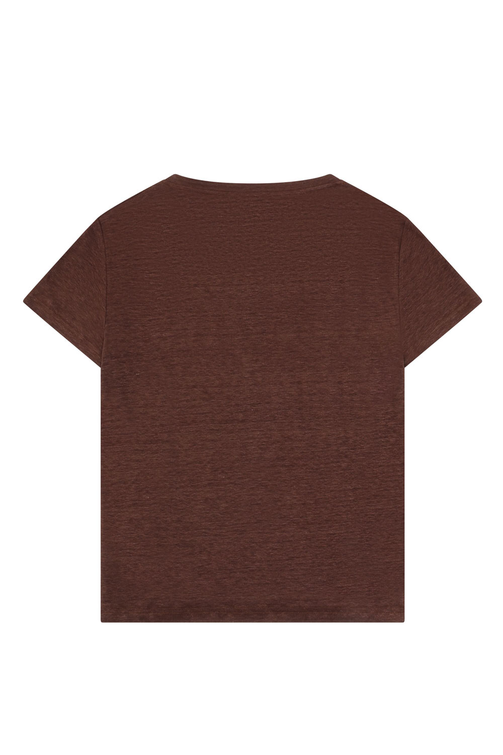 Bruin shirt v-hals 100% biolinnen - Afbeelding 3