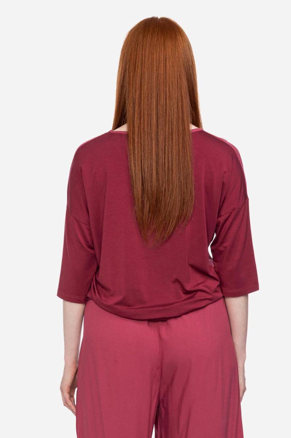 Top tencel v-hals roze - Afbeelding 2