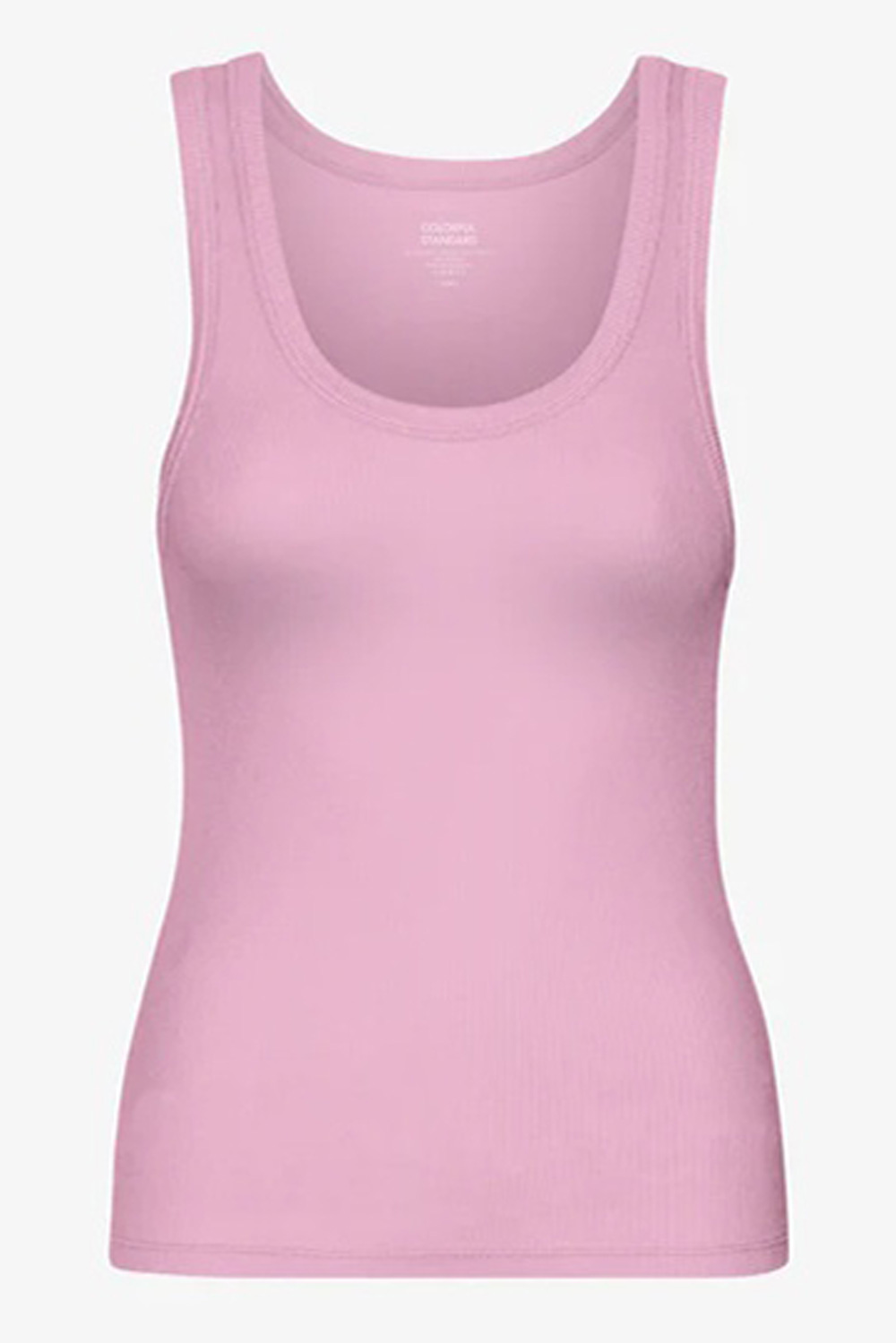 Tanktop rib biokatoen lila-roze