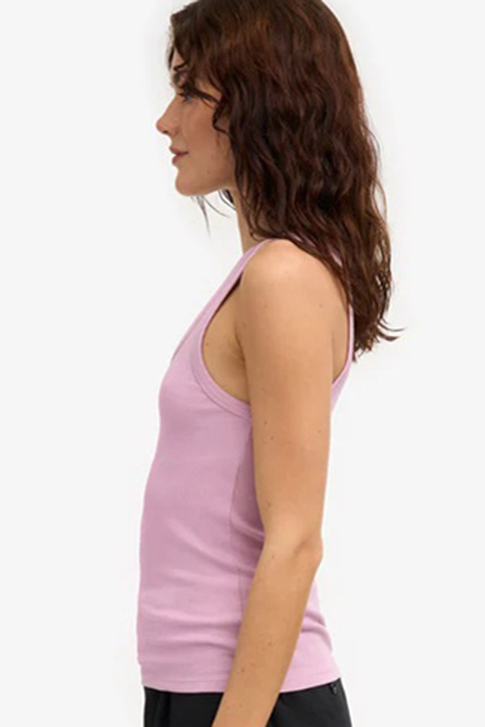 Tanktop rib biokatoen lila-roze - Afbeelding 4