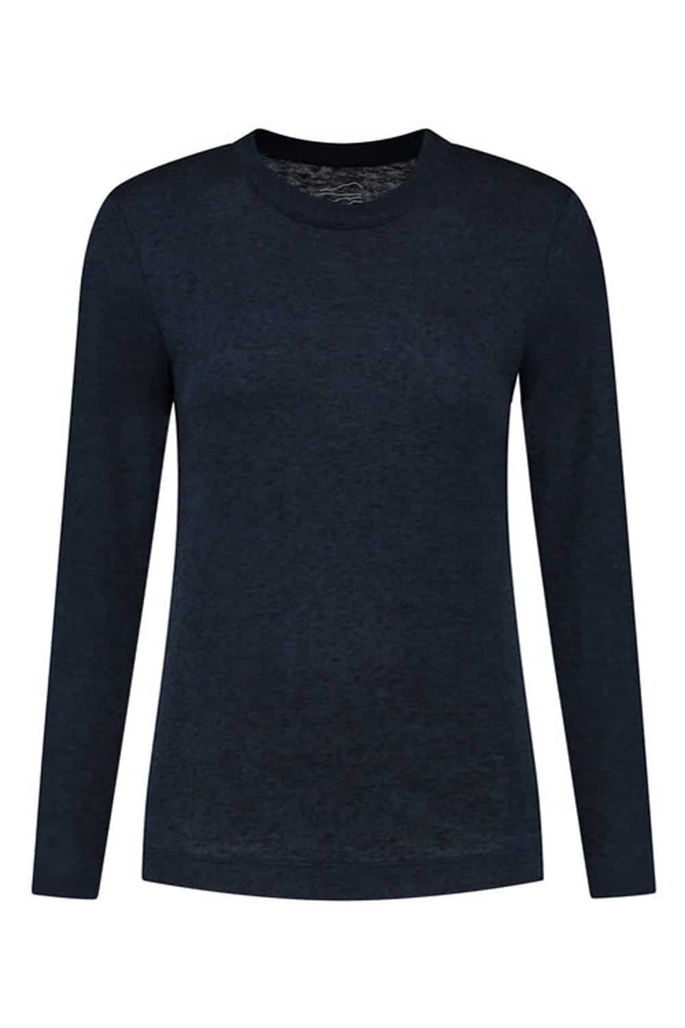 Longsleeve heren woolcel donkerblauw
