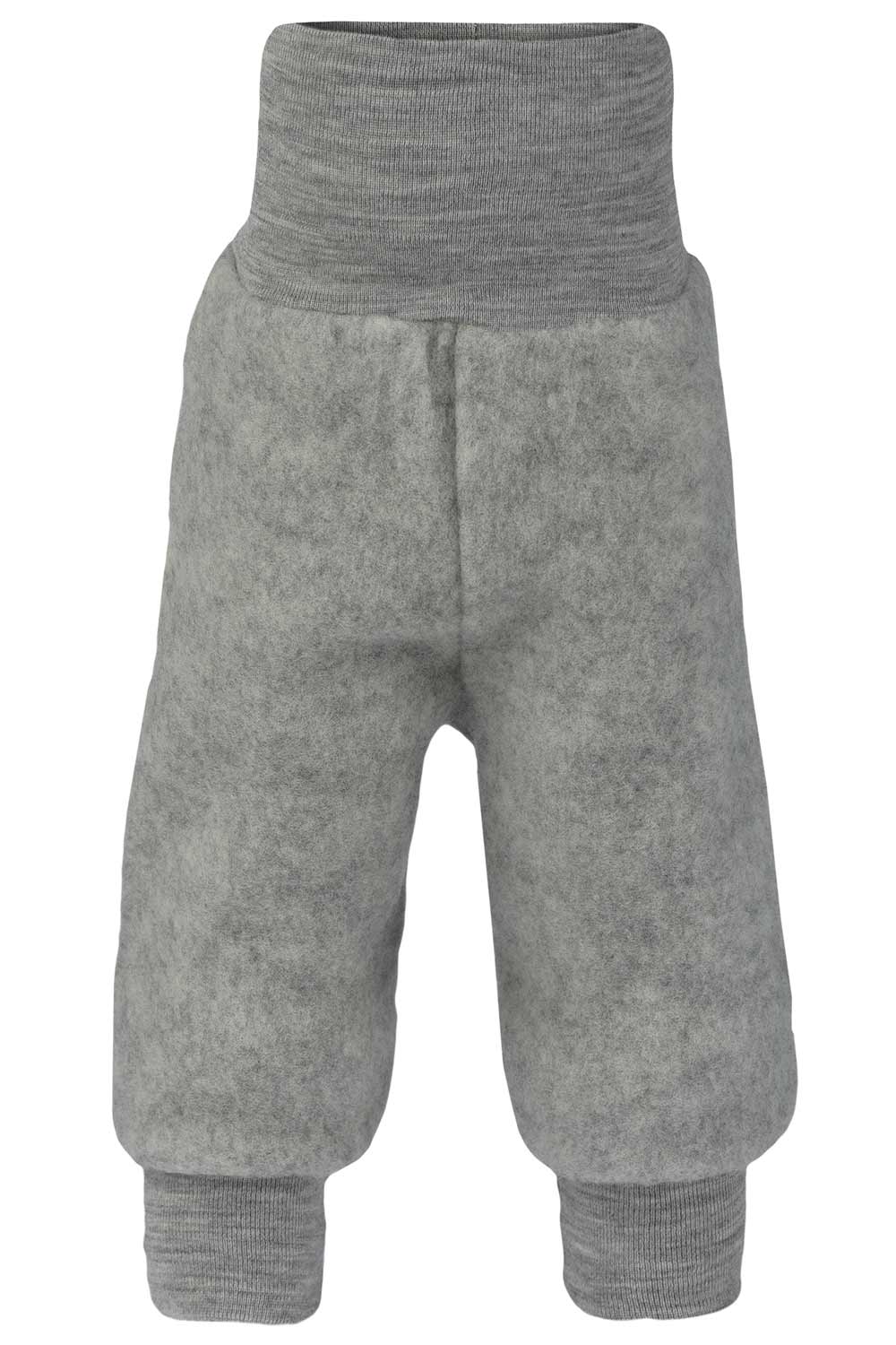 Wollen babybroekje fleece grijs