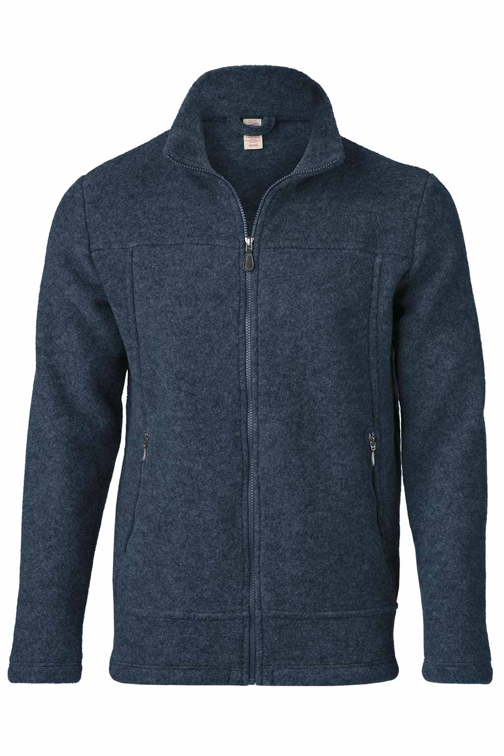 Wollen herenfleecevest 100% bio merino wol blauw