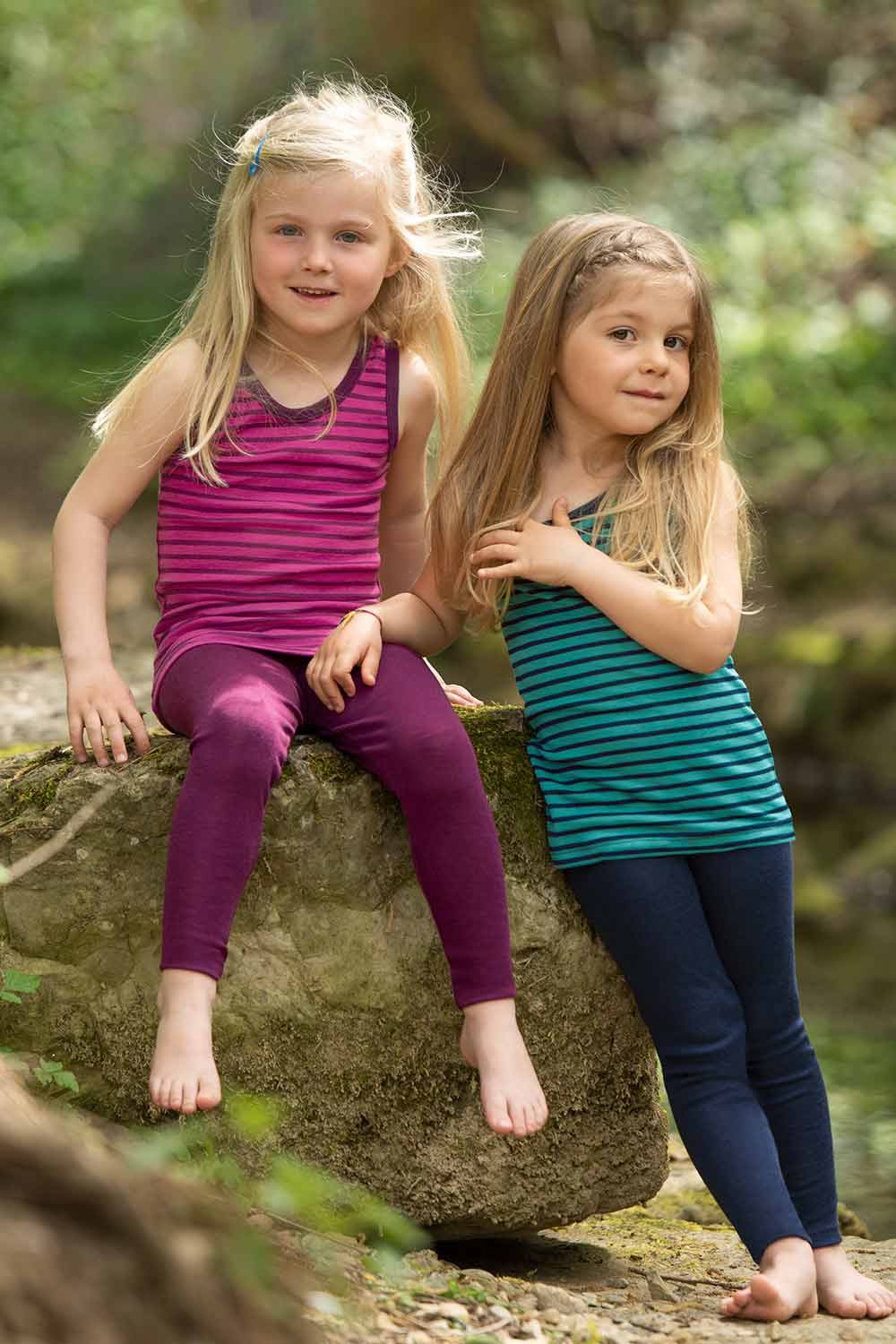Wolzijden kinderhemd blauwgestreept - Afbeelding 2