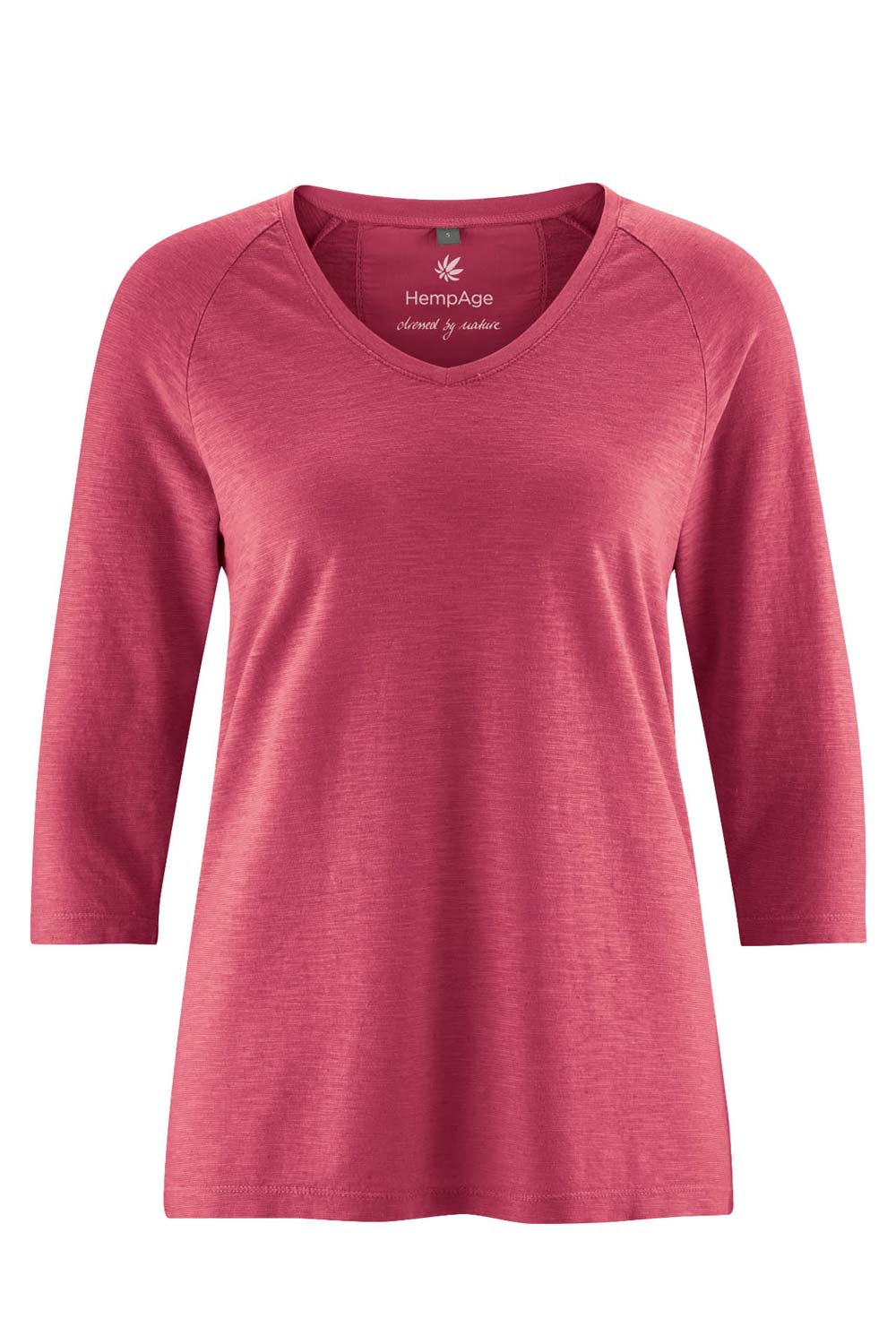 Rood shirt met 3/4 raglanmouw
