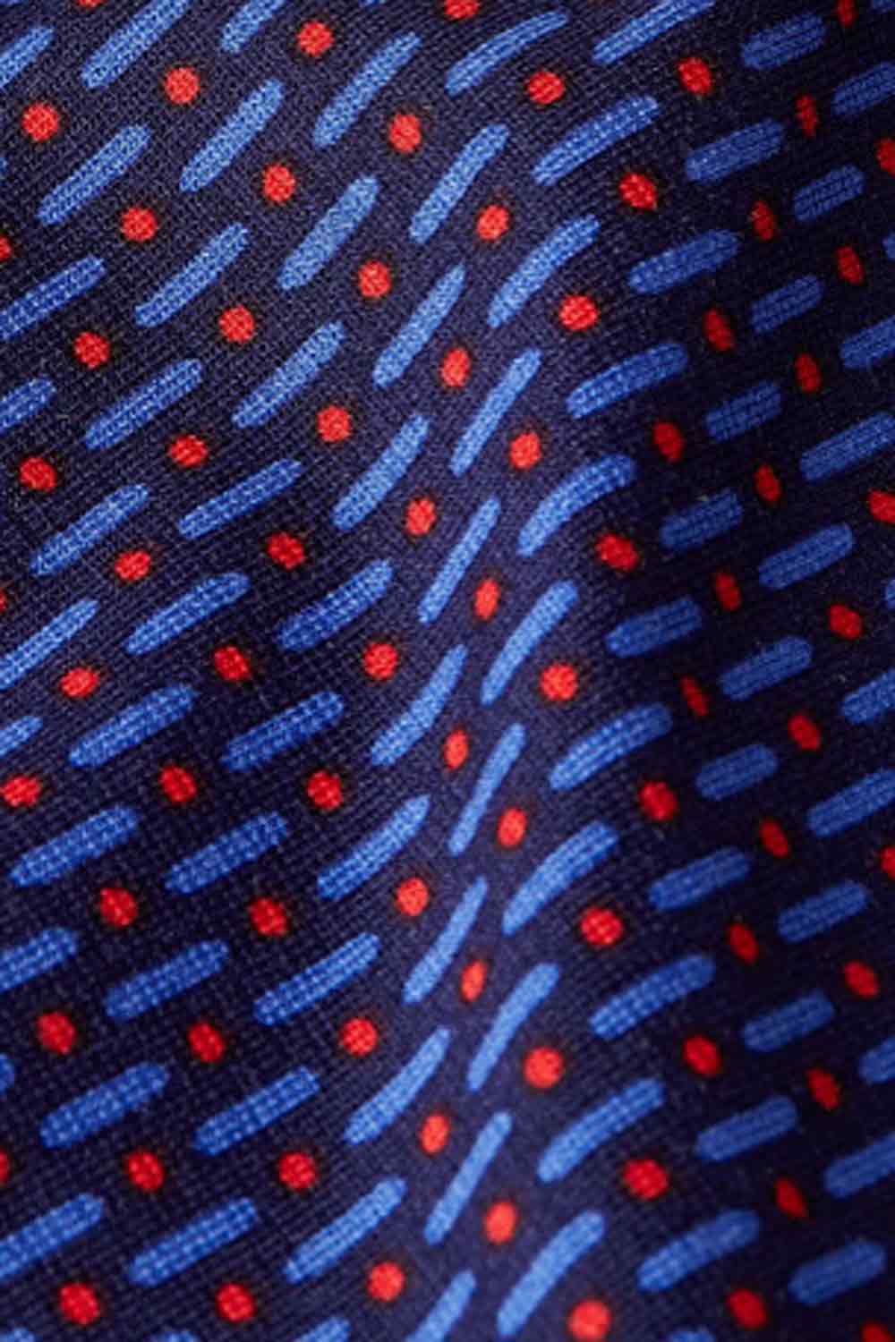 Rok met brede boord blauw rode print - Afbeelding 4
