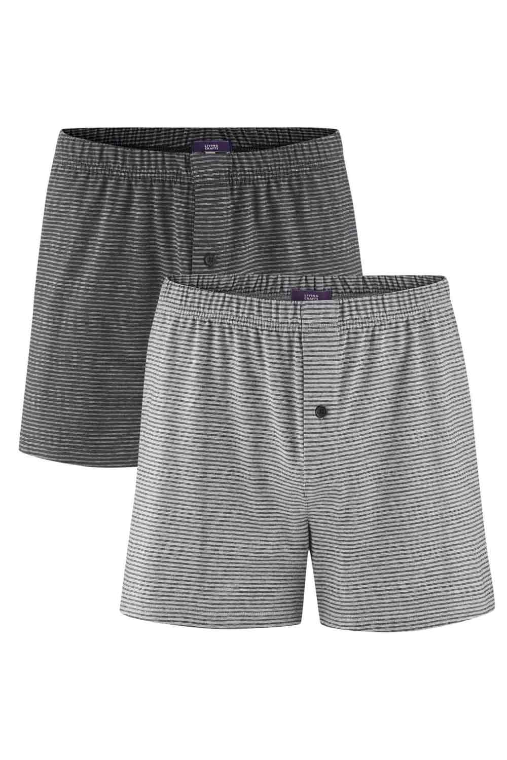 Dubbelpack boxershort los streep grijs