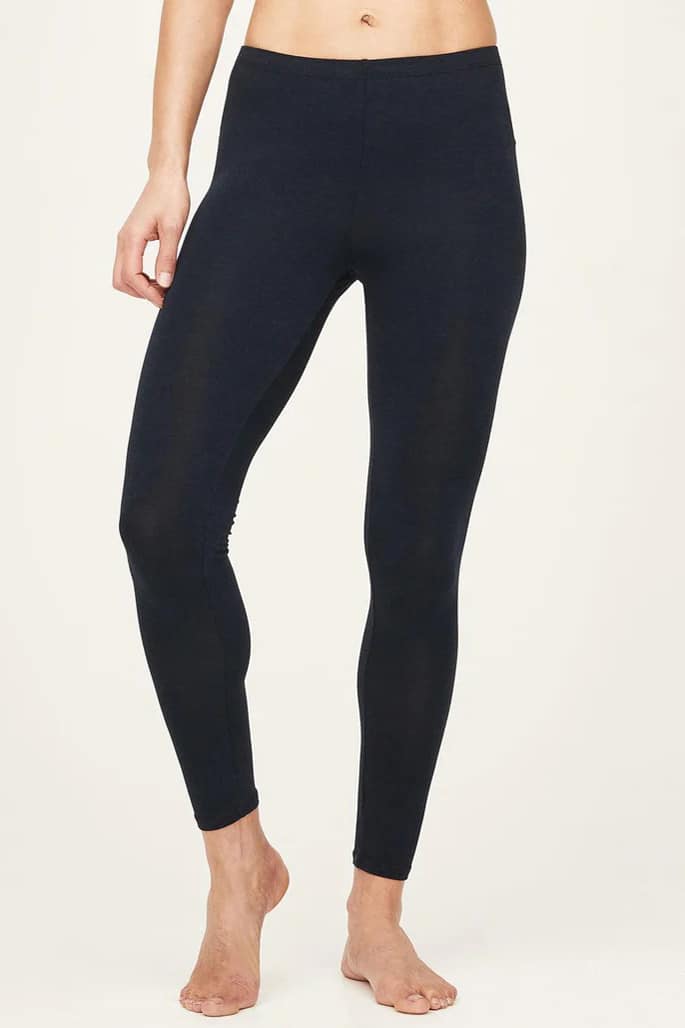 Donkerblauwe biokatoenen legging