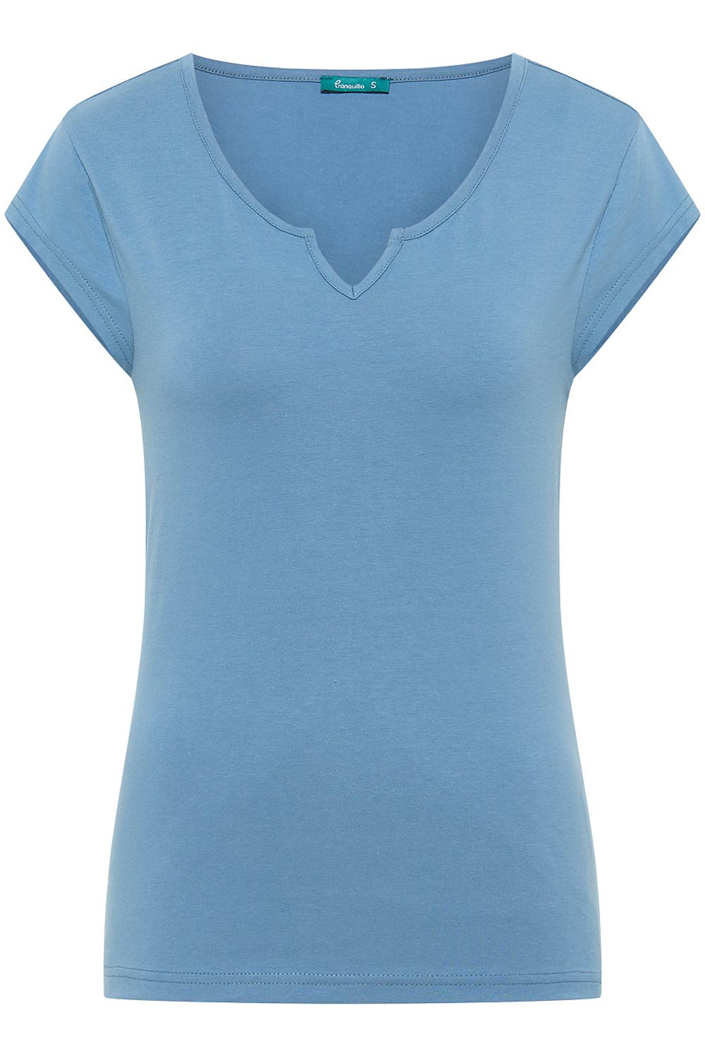 T-shirt wijde hals en splitje