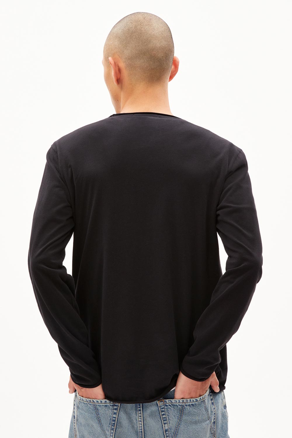 Biokatoenen longsleeve/dunne sweater zwart - Afbeelding 3