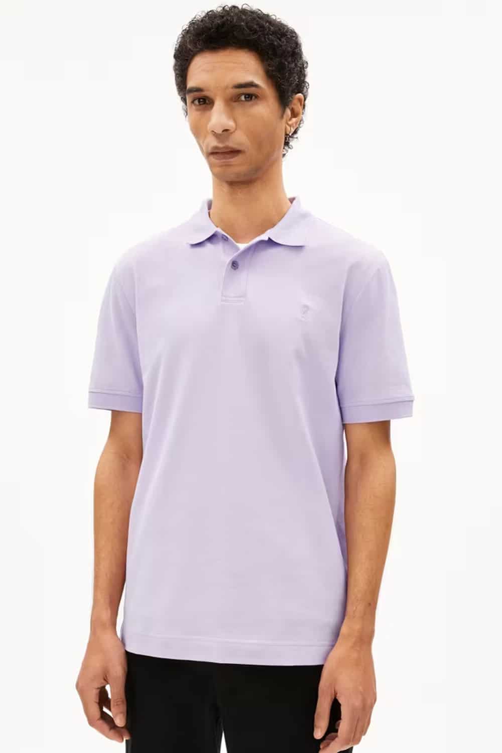 Poloshirt biokatoen lila - Afbeelding 3