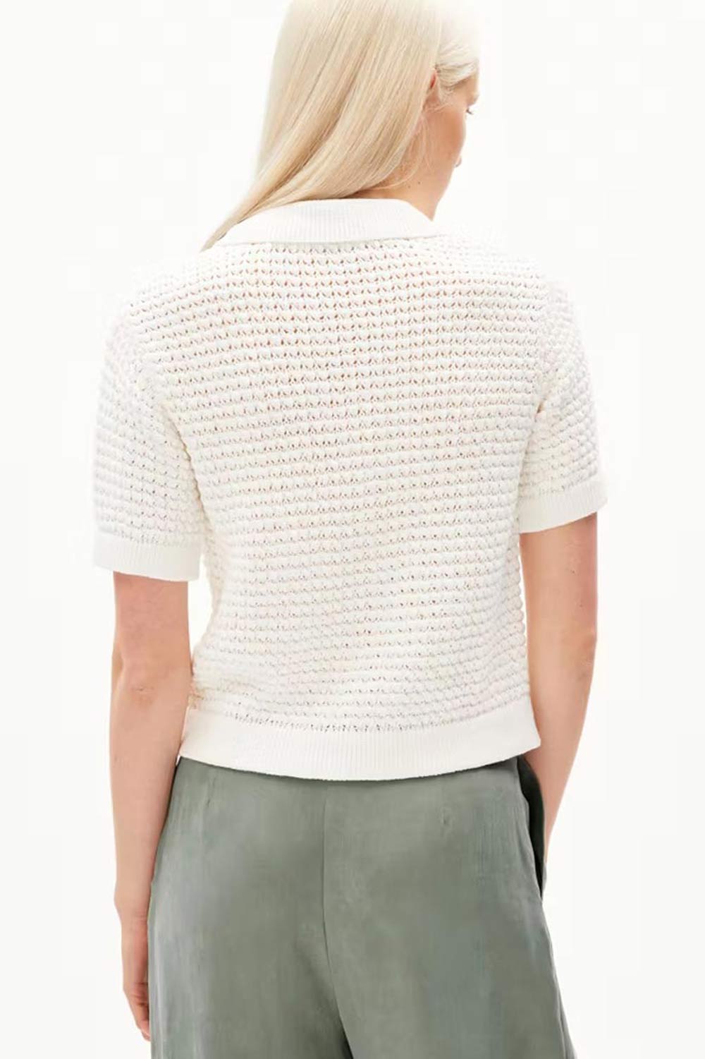 Gebreid off-white vestje biokatoen - Afbeelding 3