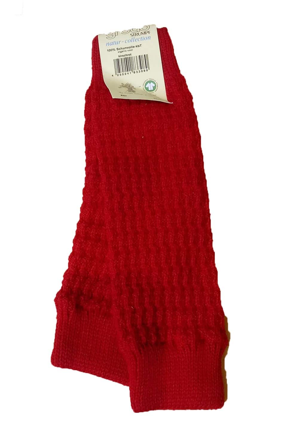 Beenwarmer wol patroon rood