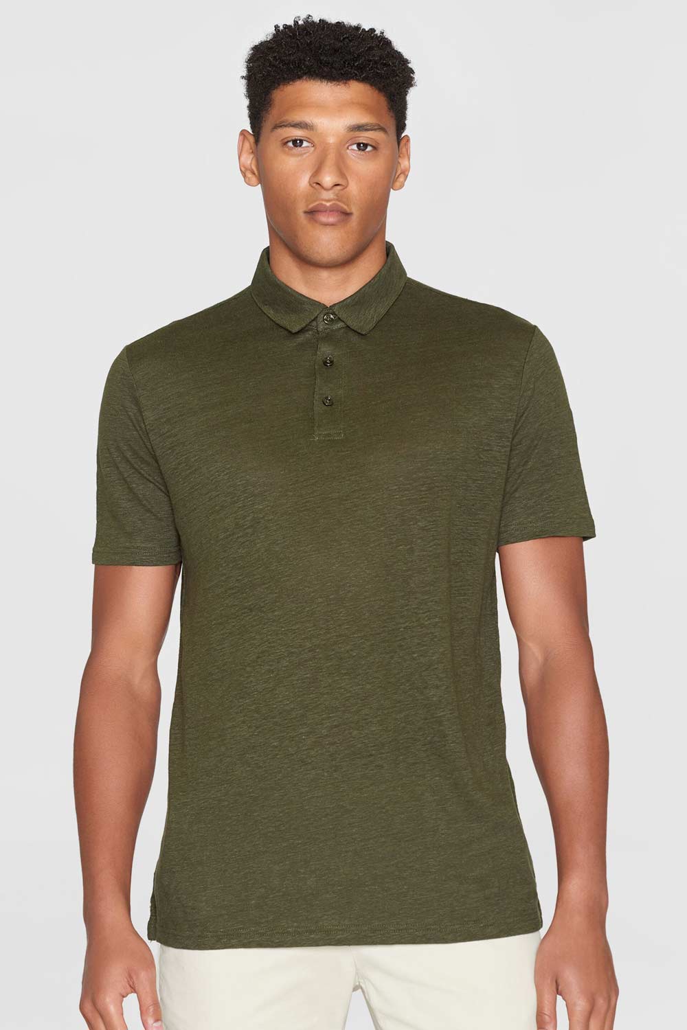 Linnen polo groen - Afbeelding 2