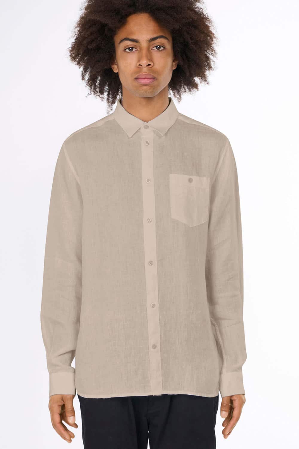 Linnen overhemd beige - Afbeelding 2