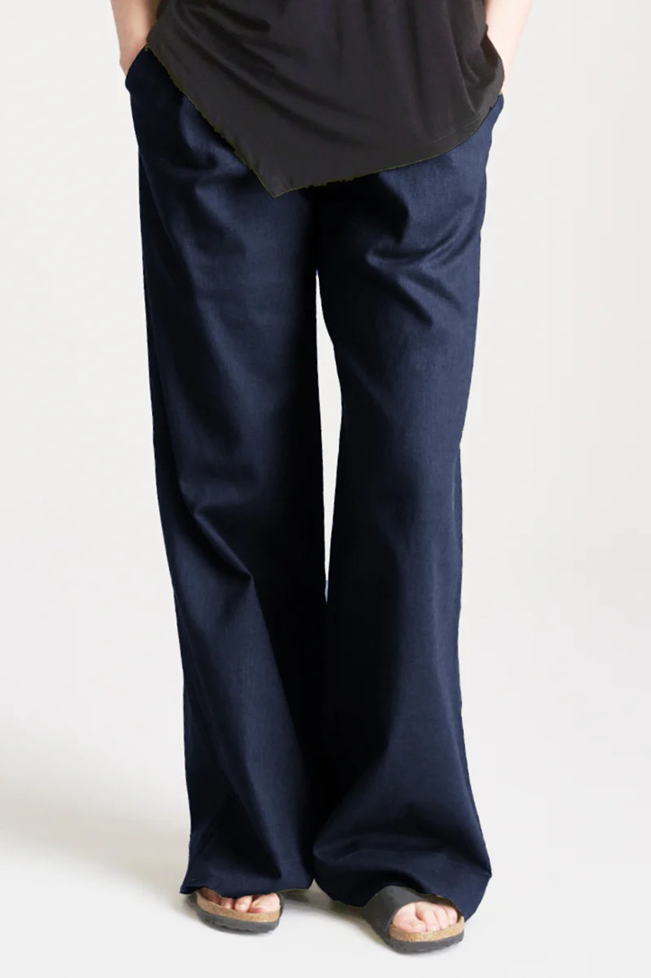 Broek tencel linnen donkerblauw