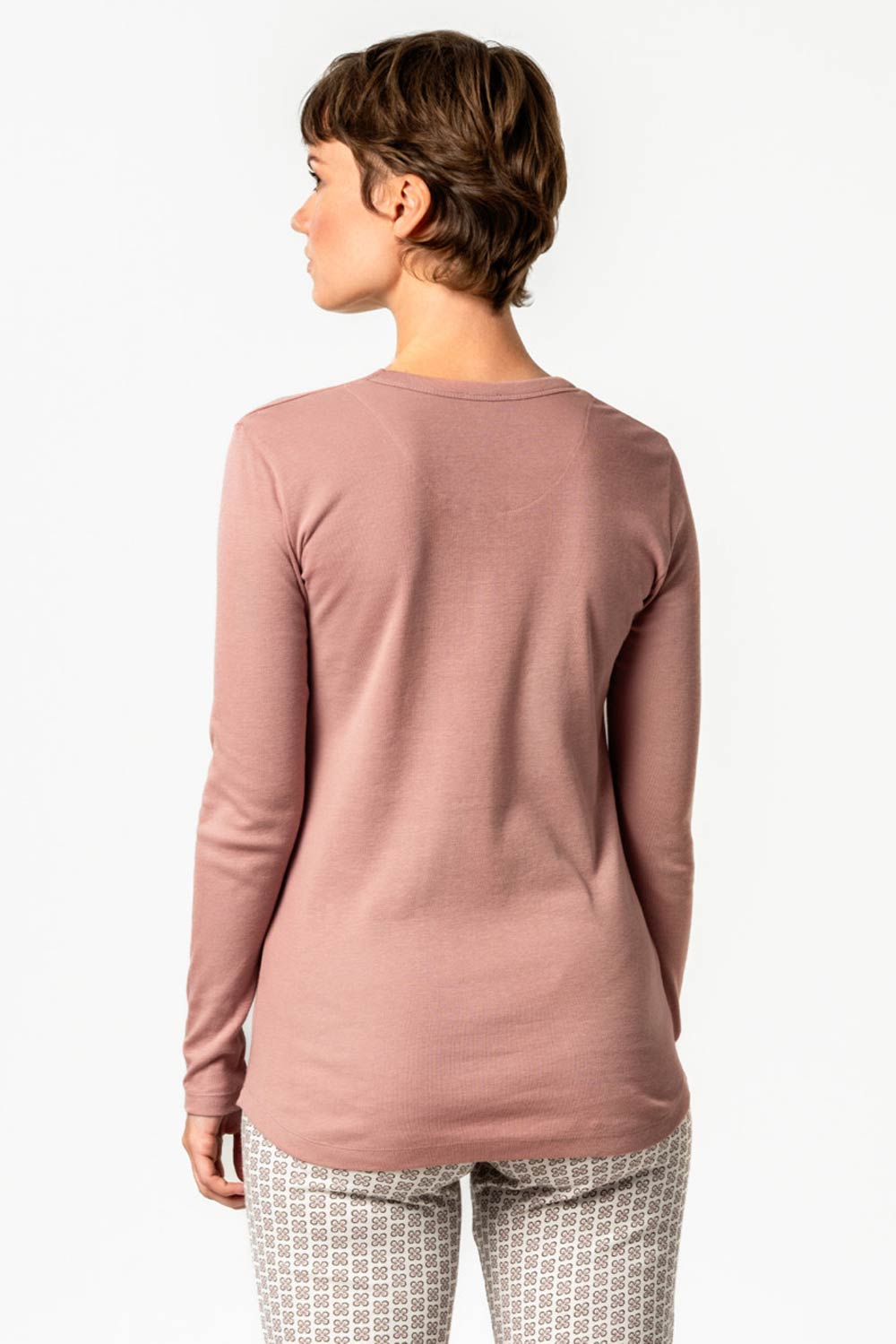 Slaapshirt lange mouw roze - Afbeelding 3