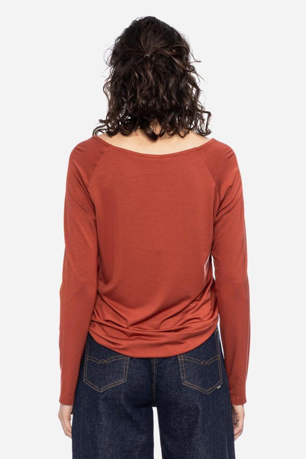 Top tencel oranje-bruin - Afbeelding 2