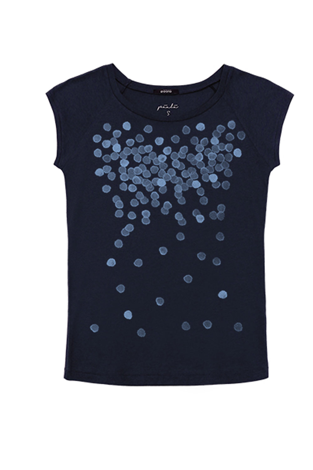 T-shirt petrichor donkerblauw bamboe-biokatoen