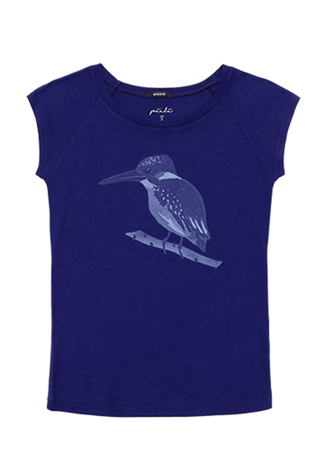 T-shirt Ijsvogel kobaltblauw bamboe-biokatoen