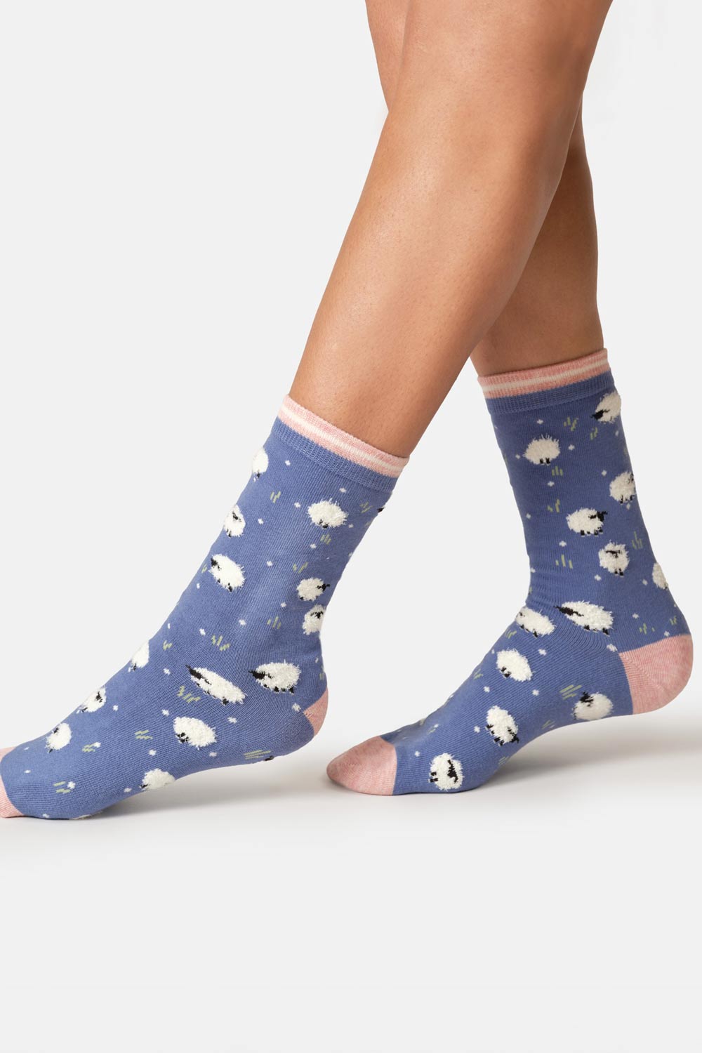 Cadeau doosje sokken schaap lila bamboo - Afbeelding 2